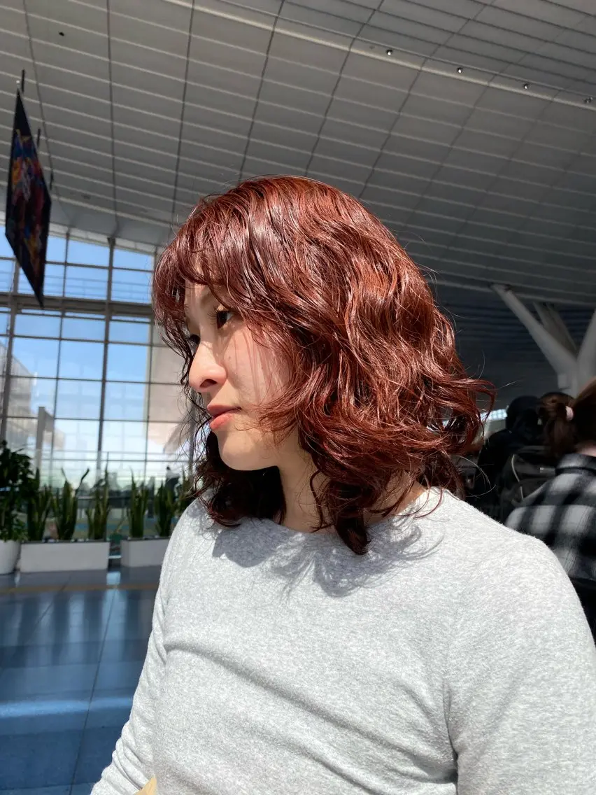 ショート カラー パーマ オレンジ 無料カットモデル募集 kanaのヘアスタイル