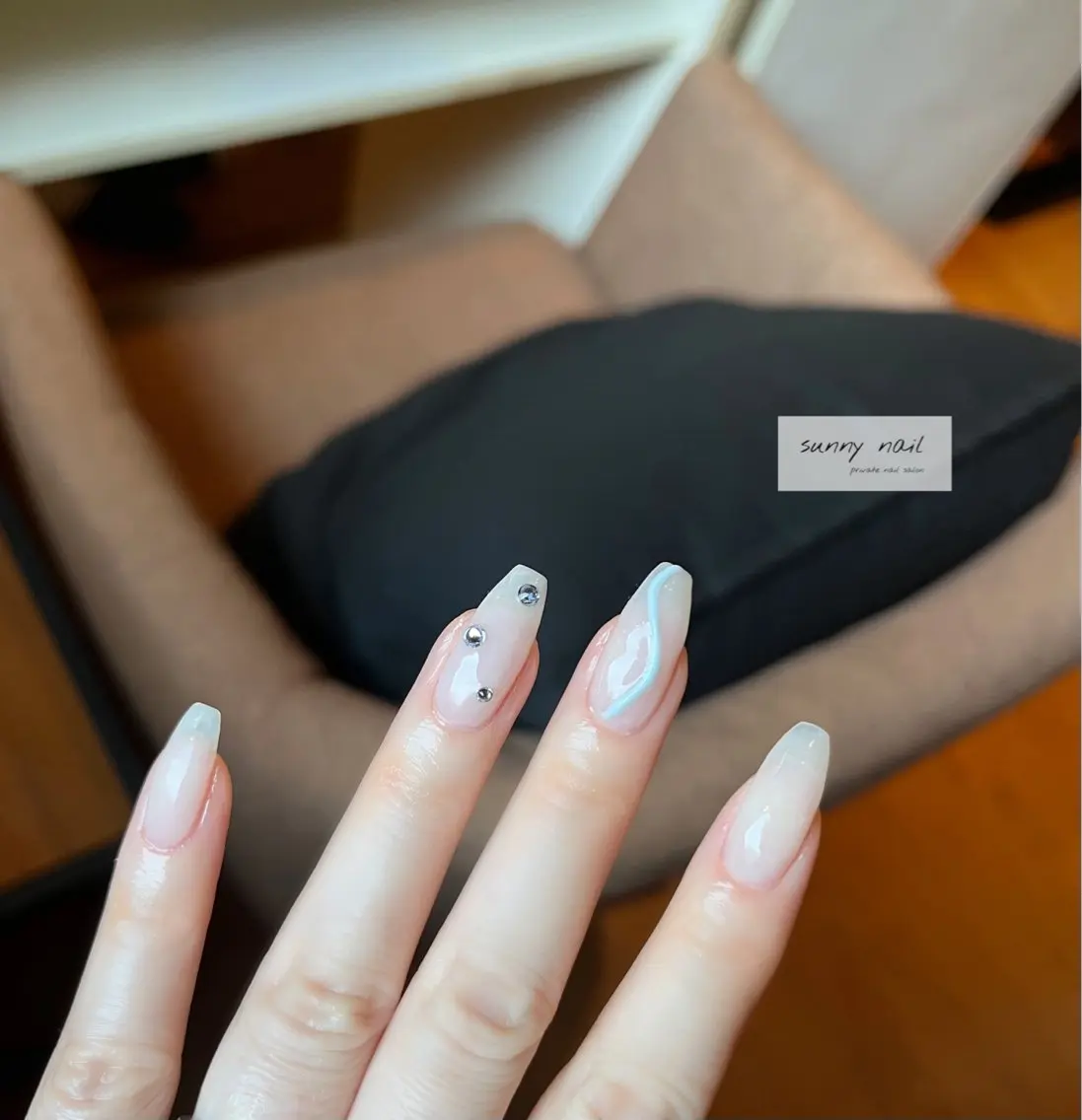 ネイル カジュアル 水色 sunny nailのネイルデザイン
