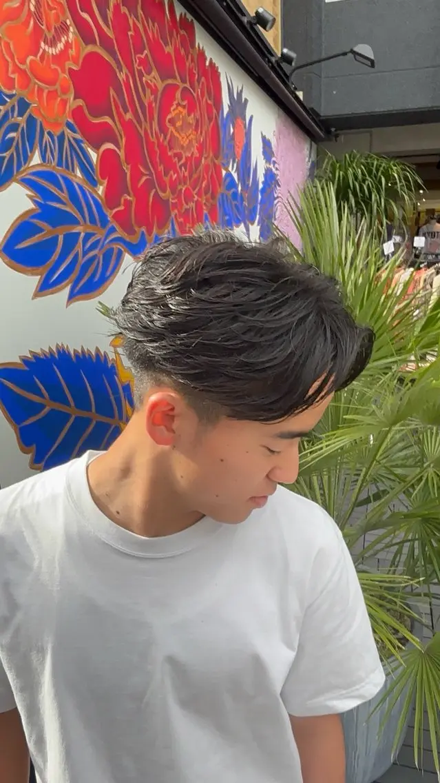 パーマ メンズ フェザーパーマ メンズパーマ カット パーマ 京都/烏丸 /波巻き/フェザーのヘアスタイル