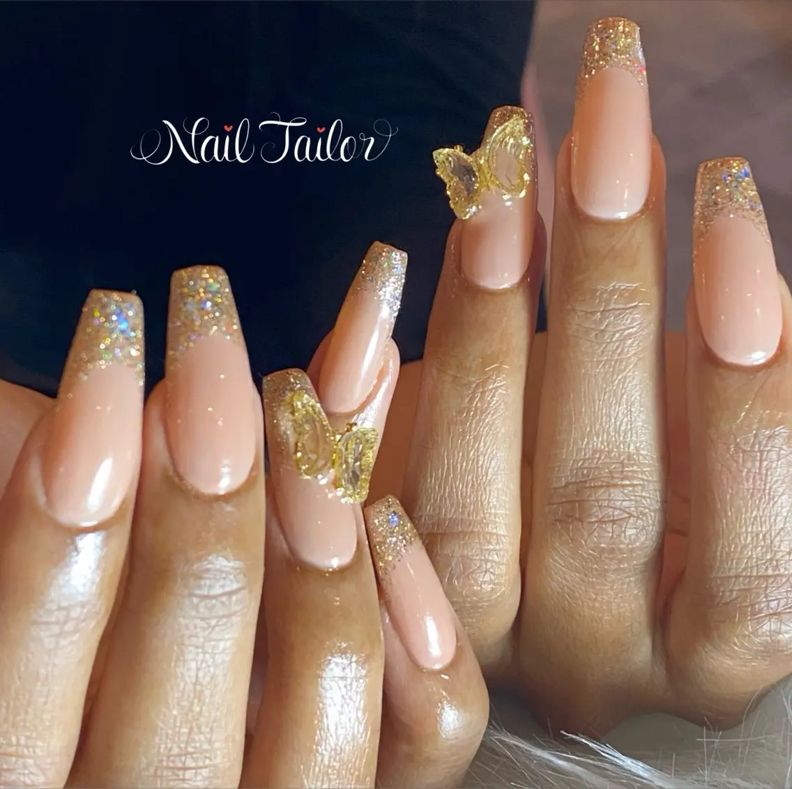 ネイル アートネイル 長さ出し ハート ロングネイル ワンカラーネイル ハンドネイル NailTailor ネイルテイラーのネイルデザイン
