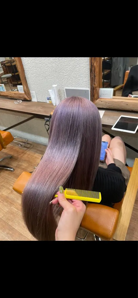 ロング ヘアカラー トリートメント オオシマ ミユのヘアスタイル
