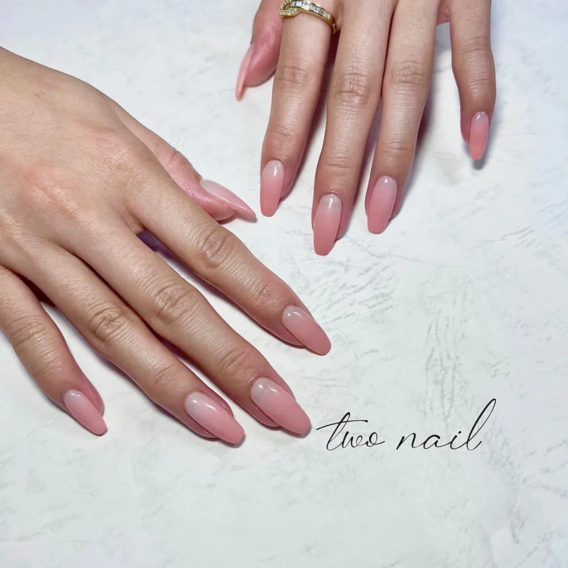 ネイル アートネイル フットネイル ハート ニュアンスネイル ホワイト two nailのネイルデザイン