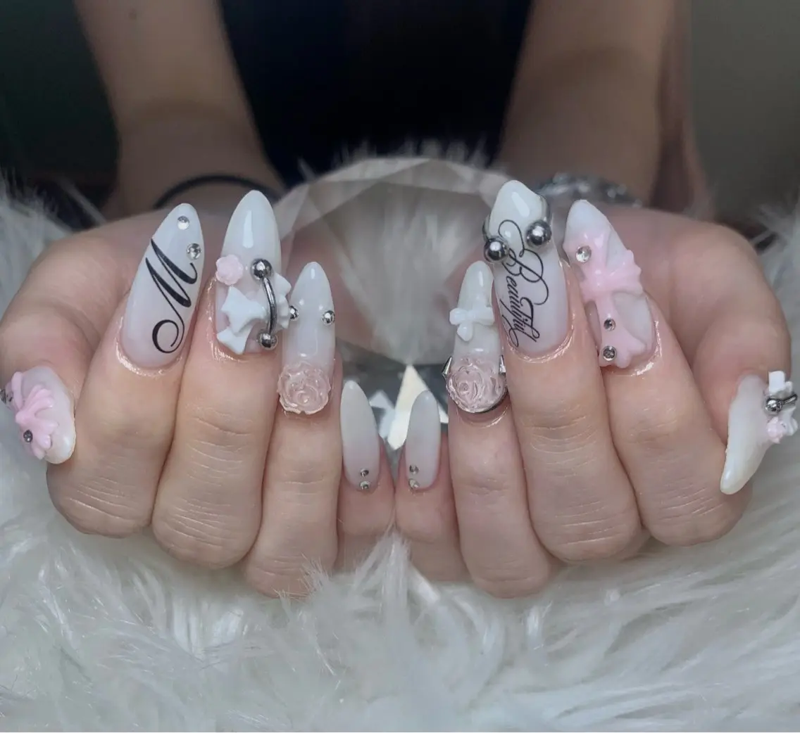 ネイル アートネイル オーロラネイル チークネイル 長さ出し フットネイル ハンドネイル 銀河_ Chan nailsのネイルデザイン