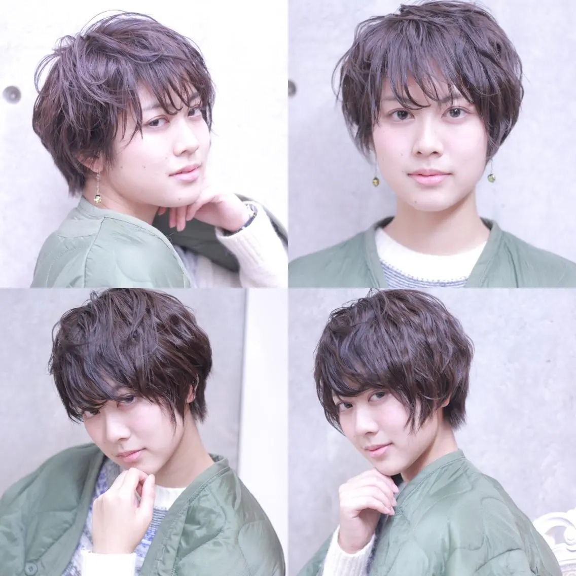 ショート カラー パーマ 及川 光のヘアスタイル
