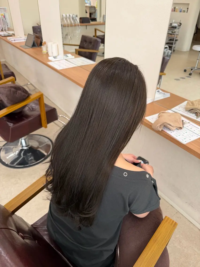 ロング カラー ヘアカラー mei/艶髪/透明感 /暗髪/ヘアセットのヘアスタイル