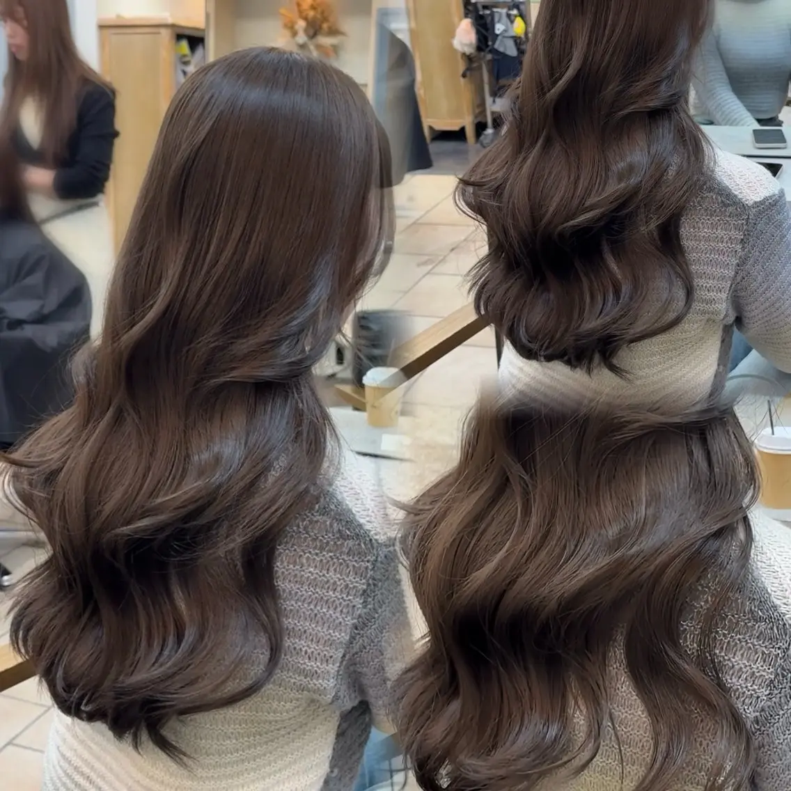 ロング ヘアカラー トリートメント 韓国ヘア🤍🇰🇷 🫶🏻吉満のヘアスタイル