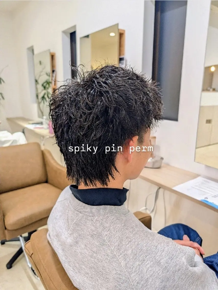 パーマ メンズ メンズパーマ スパイキーショート カット パーマ ルプラボウ　小野寺 菜穂/豊橋/パーマのヘアスタイル
