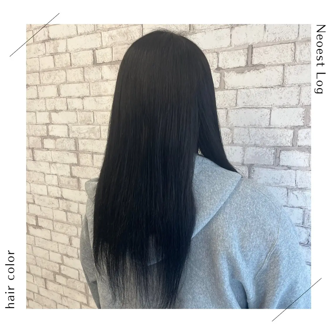 ロング カラー 黒髪 ヘアカラー 荒川 鈴菜のヘアスタイル