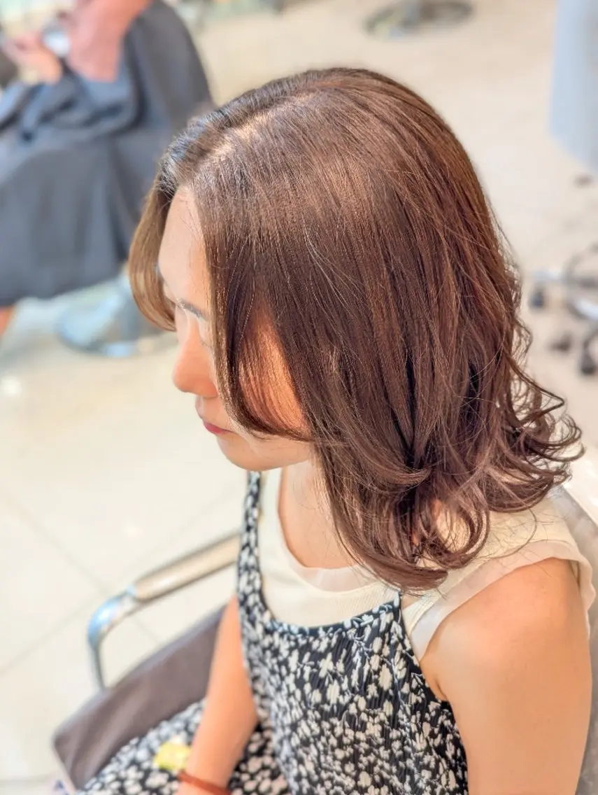 ミディアム カラー ヘアカラー トリートメント 髪質改善 カミムラのヘアスタイル