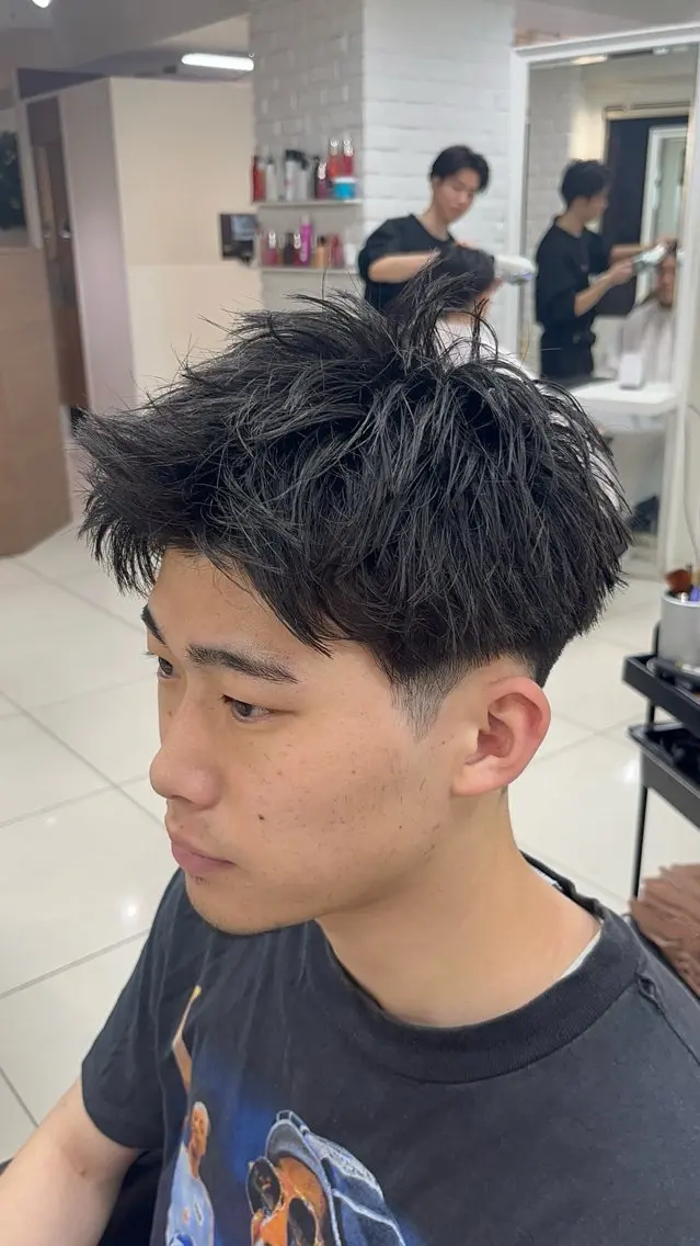 ショート メンズ カット トリートメント 縮毛矯正指名No.1 艶カラー/SHIMAのヘアスタイル
