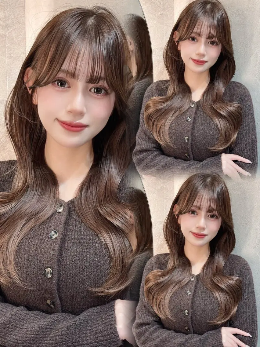 【人気No.1】🍒盛れる顔周り韓国レイヤー×透明感カラー🇰🇷＋保湿トリートメント🫧の写真