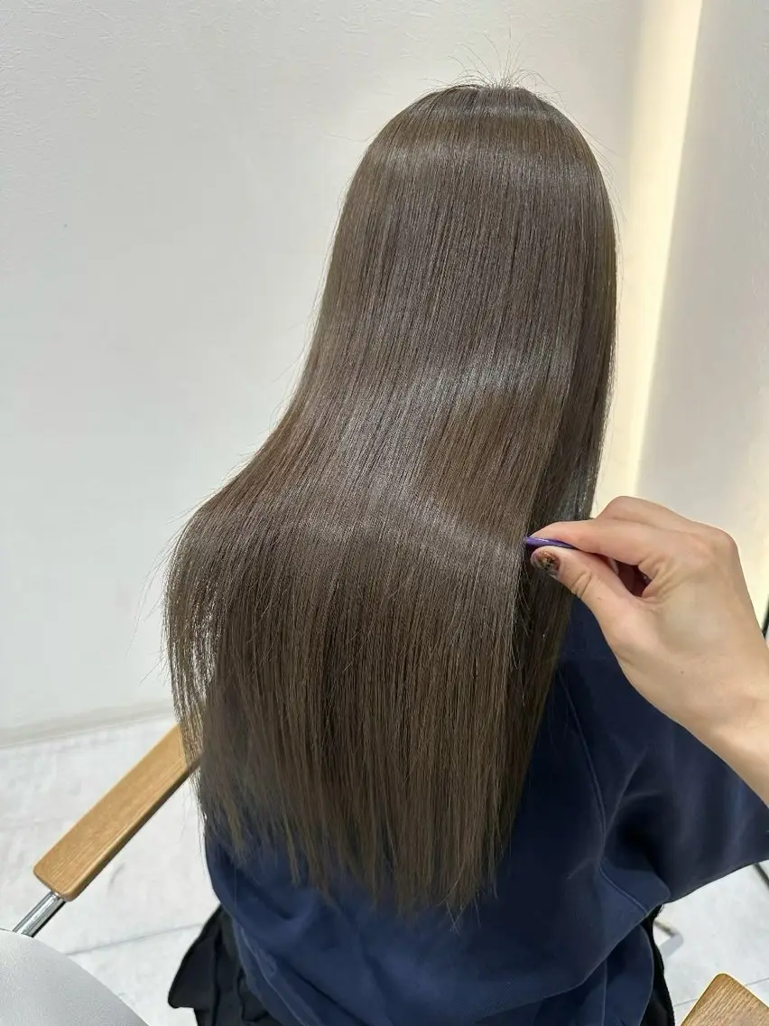 ロング カラー カット ヘアカラー トリートメント 福田 れん/個室 透明感/艶髪のヘアスタイル