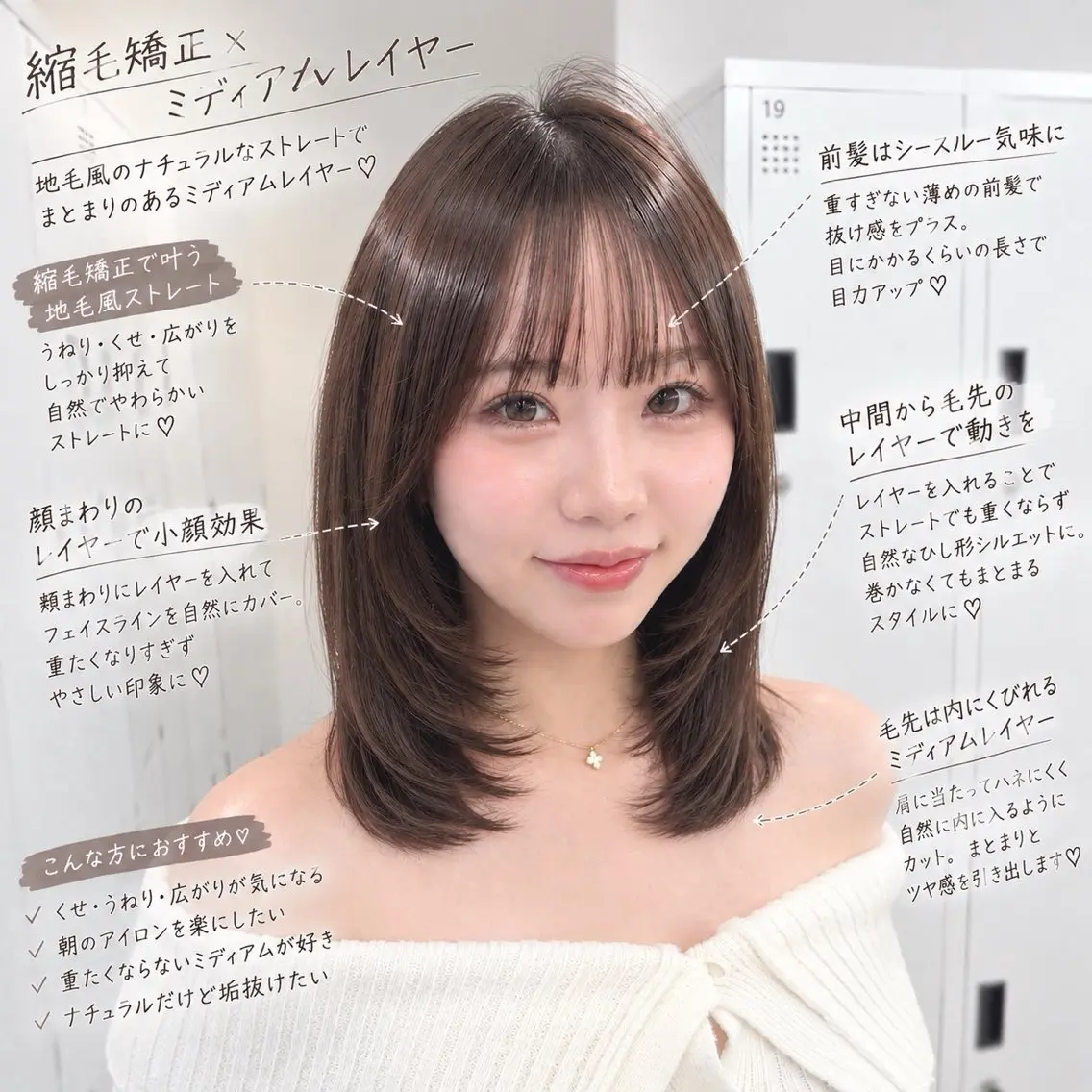 ミディアム 似合わせレイヤー カット/山下凌生のヘアスタイル