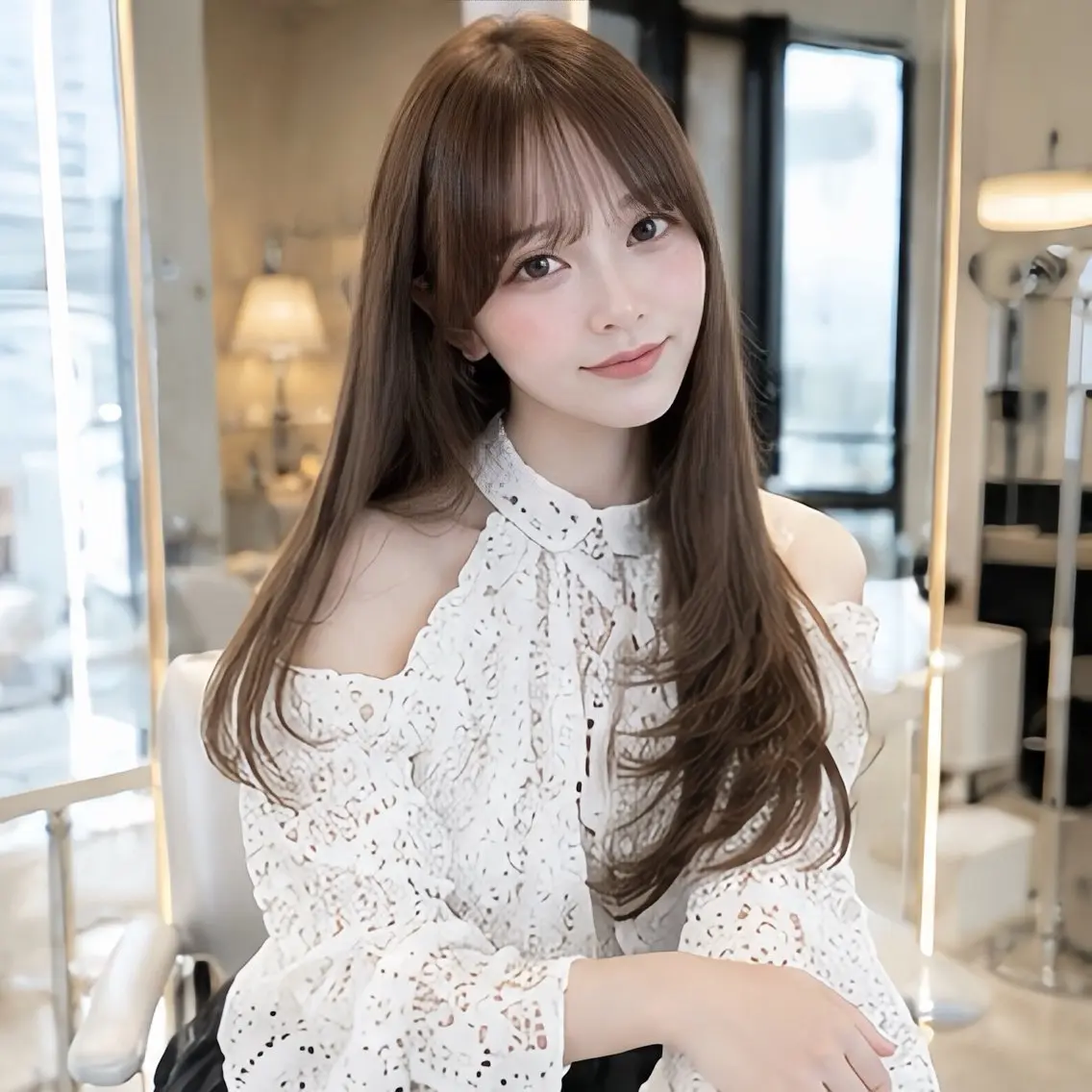 ロング カット レイヤー/顔まわり /縮毛矯正/おばかんのヘアスタイル