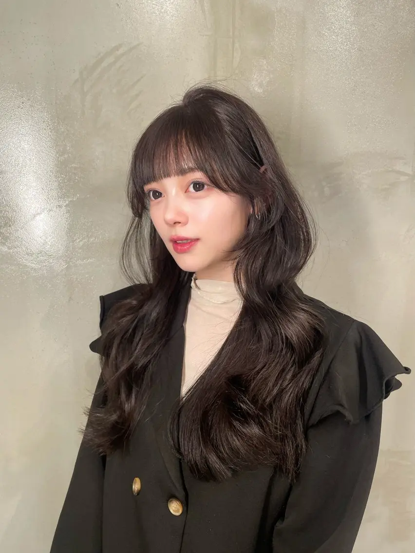 ロング カット ヘアカラー 韓国✖️網紅🖤 パーマYURIYAのヘアスタイル