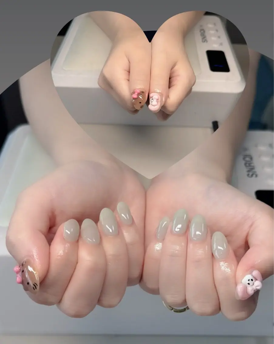 ネイル チークネイル フレンチネイル グラデーション 韓国ネイル マグネットネイル Hana Nailのネイルデザイン