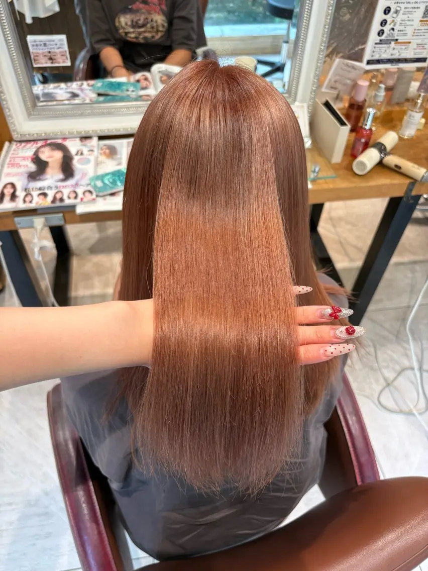 ロング カラー ブラウンカラー オレンジ オレンジブラウン ヘアカラー ❤️【暖色カラー】/ HARUKA🍒❤️のヘアスタイル