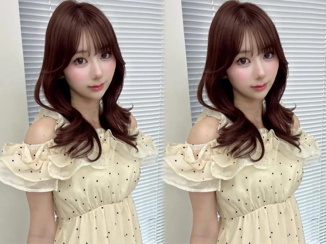 セミロング カラー ブラウンカラー 顔周りカット 学生 韓国風ヘア レイヤーカット カット ヘアカラー トリートメント 海外風レイヤー🎀 新宿MOMOKA🍑のヘアスタイル