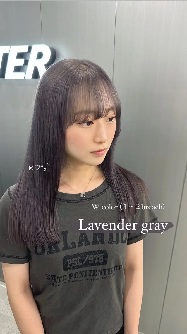 ロング カラー 暗髪🩶ラベンダー/ ブルー/ユウナ🤍のヘアスタイル