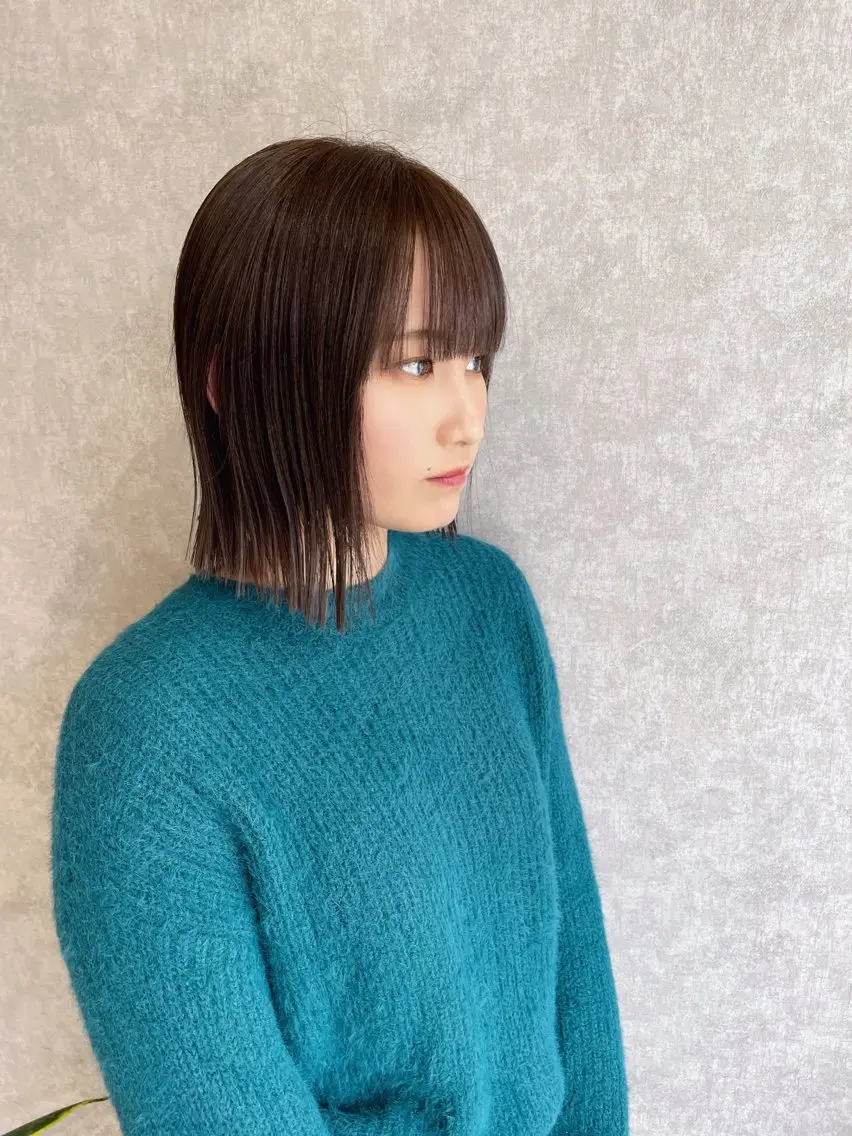 ミディアム 縮毛矯正ボブ/ 髪質改善/カットのヘアスタイル
