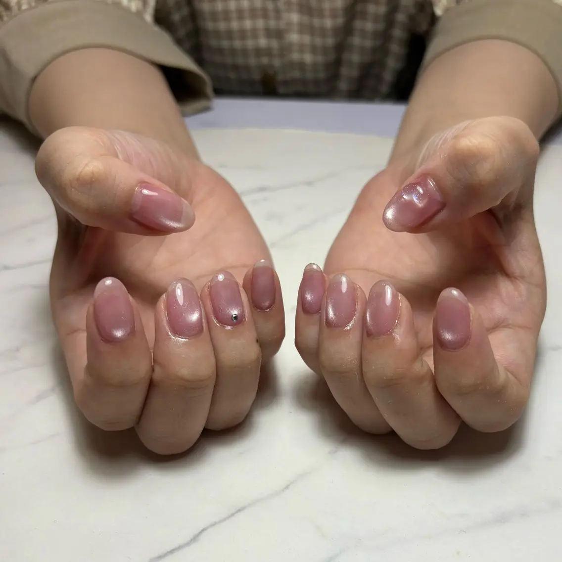 ネイル 氷ネイル・うるうるネイル ピンク 💫 さりのネイルデザイン
