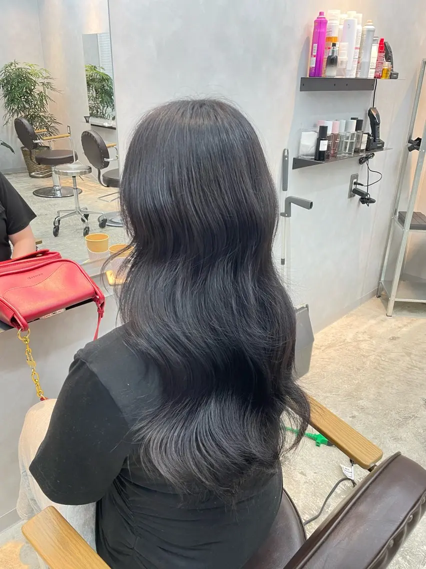 ロング カラー ラベンダーカラー 竹森 鈴乃のヘアスタイル