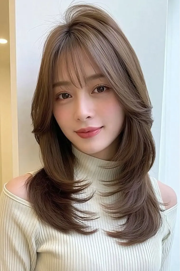 ロング バタフライレイヤー/ ニシトモユキのヘアスタイル