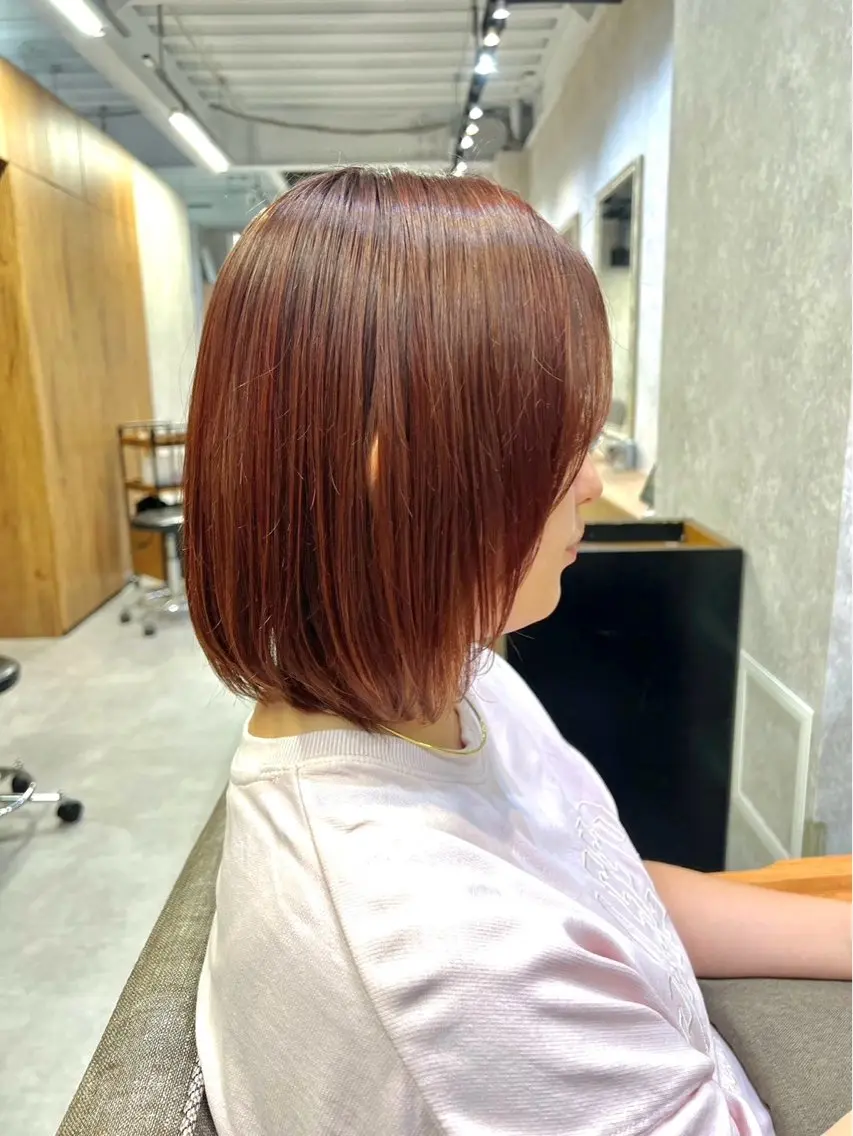 カラー オレンジ 榎本 雪来のヘアスタイル