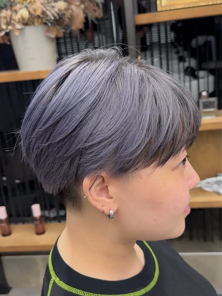 ショート カラー メンズ 原宿🐊メンズパーマ カラーはるまのヘアスタイル