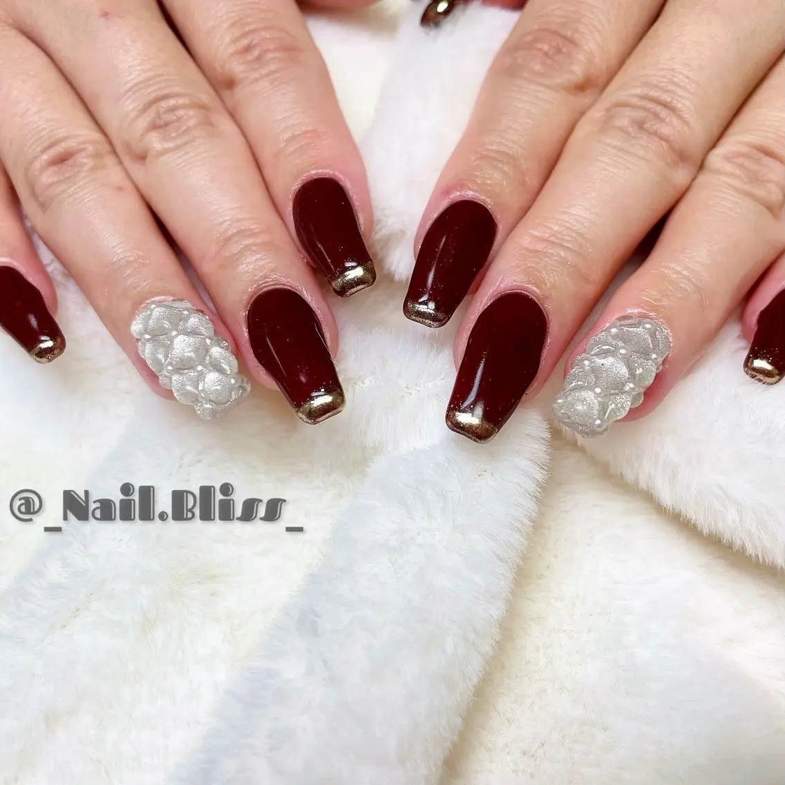 ネイル フレンチネイル マグネットネイル ミラーネイル ハンドネイル NAIL BLISSのネイルデザイン