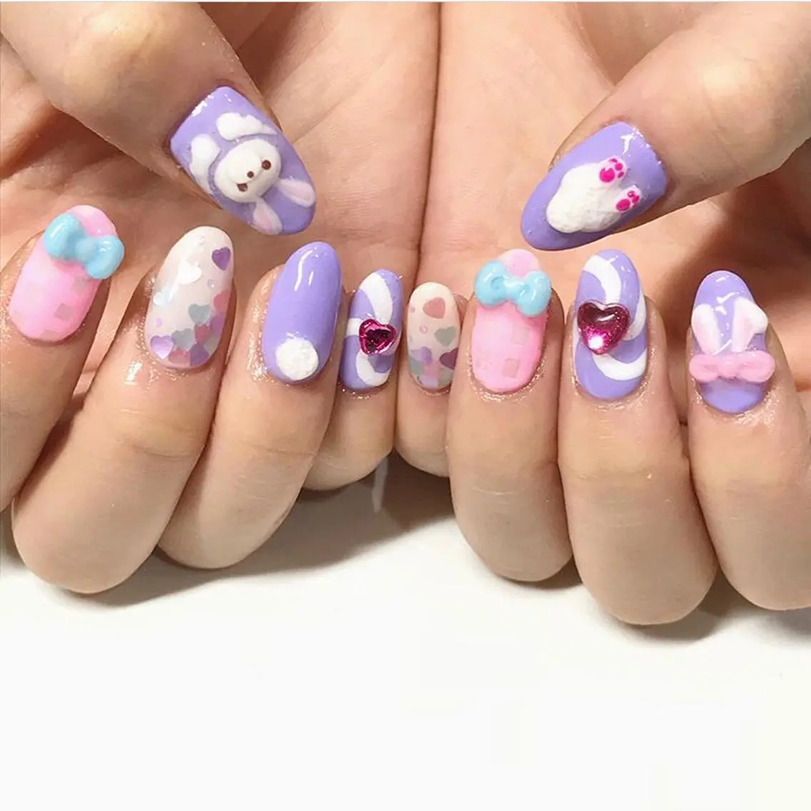 ネイル 渋谷／チップ長さ出し 👑アプレgel-xのネイルデザイン