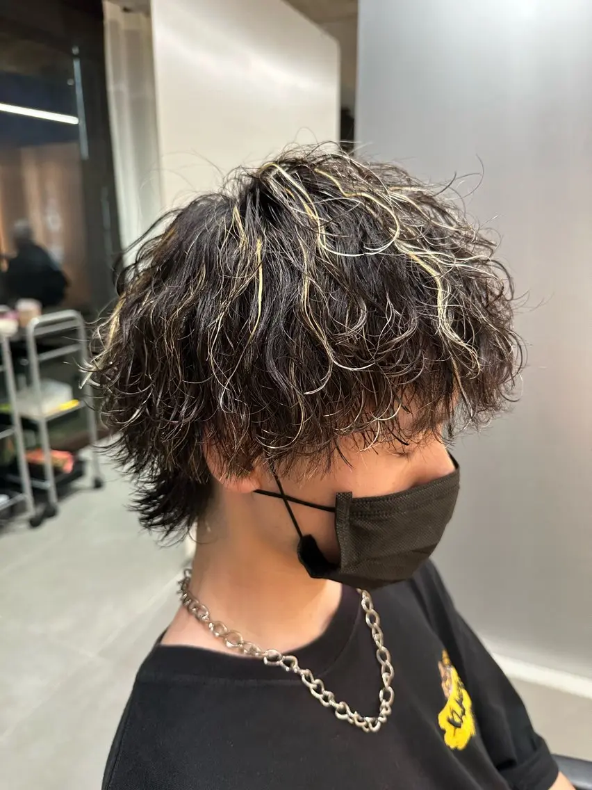 メンズカット+パーマ+メッシュの写真