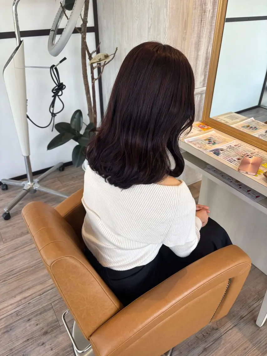 ミディアム ヘアカラー トリートメント yui🥀/ボブ /ブリーチなしカラーのヘアスタイル