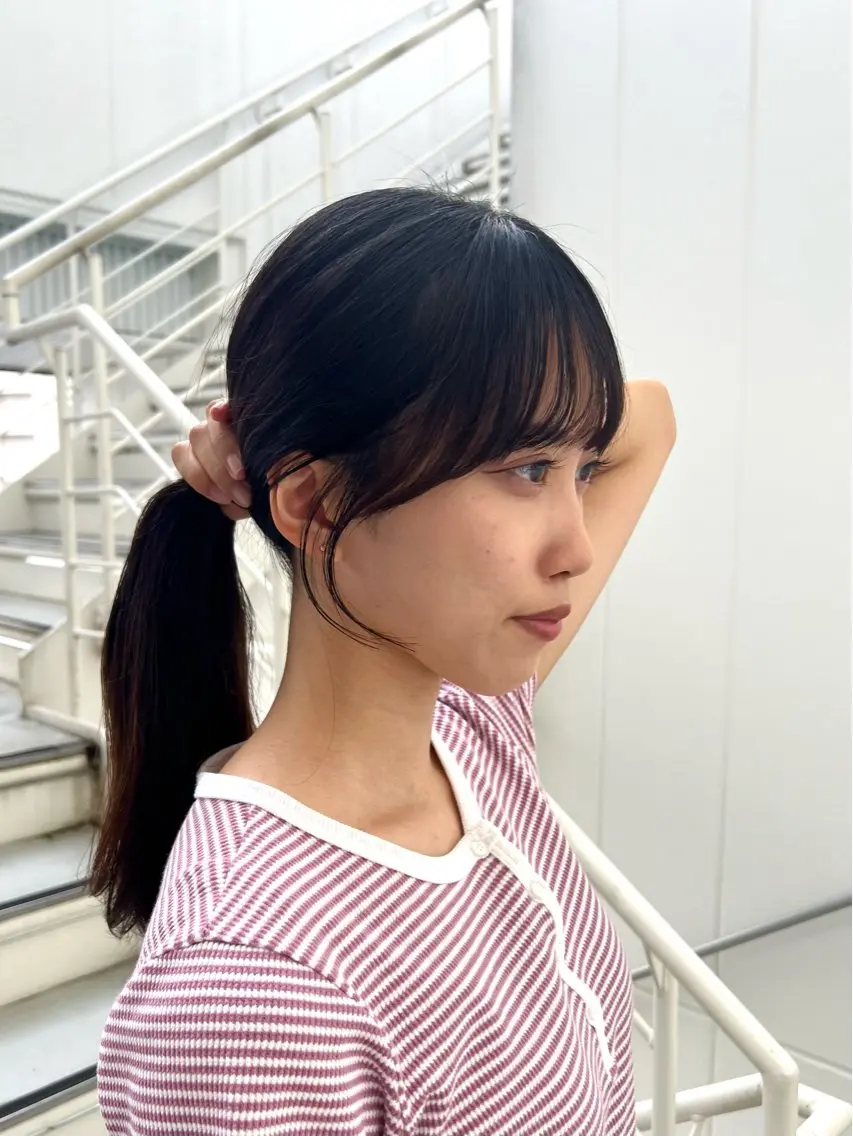 セミロング おくれ毛 カット ヘアカラー トリートメント しおり/パーマ/ newi町田のヘアスタイル