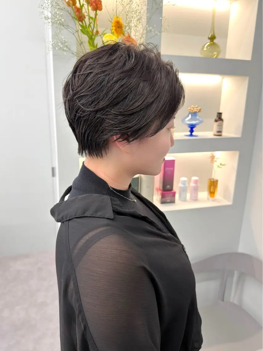 ショート パーマ ショートヘア カット パーマ トリートメント 挟間 直人のヘアスタイル
