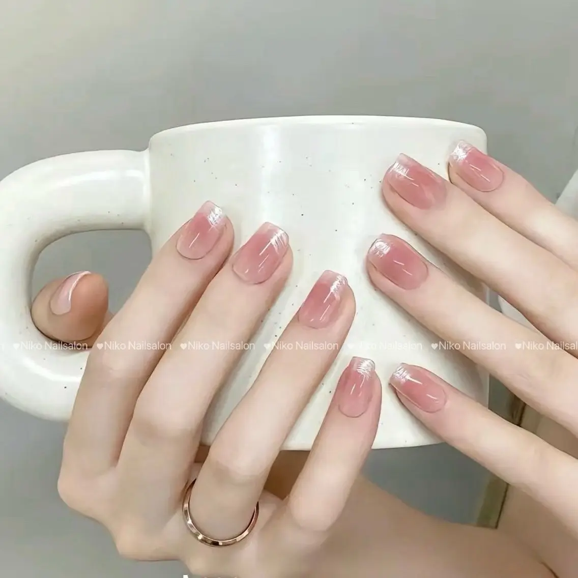 ネイル チークネイル 長さ出し フットネイル フレンチネイル ジェルネイル ハンドネイル Niko Nail salon 銀座本店のネイルデザイン