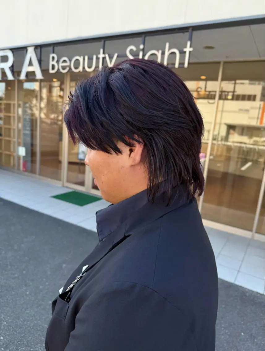 カラー メンズ レッドカラー 中島 紗來のヘアスタイル