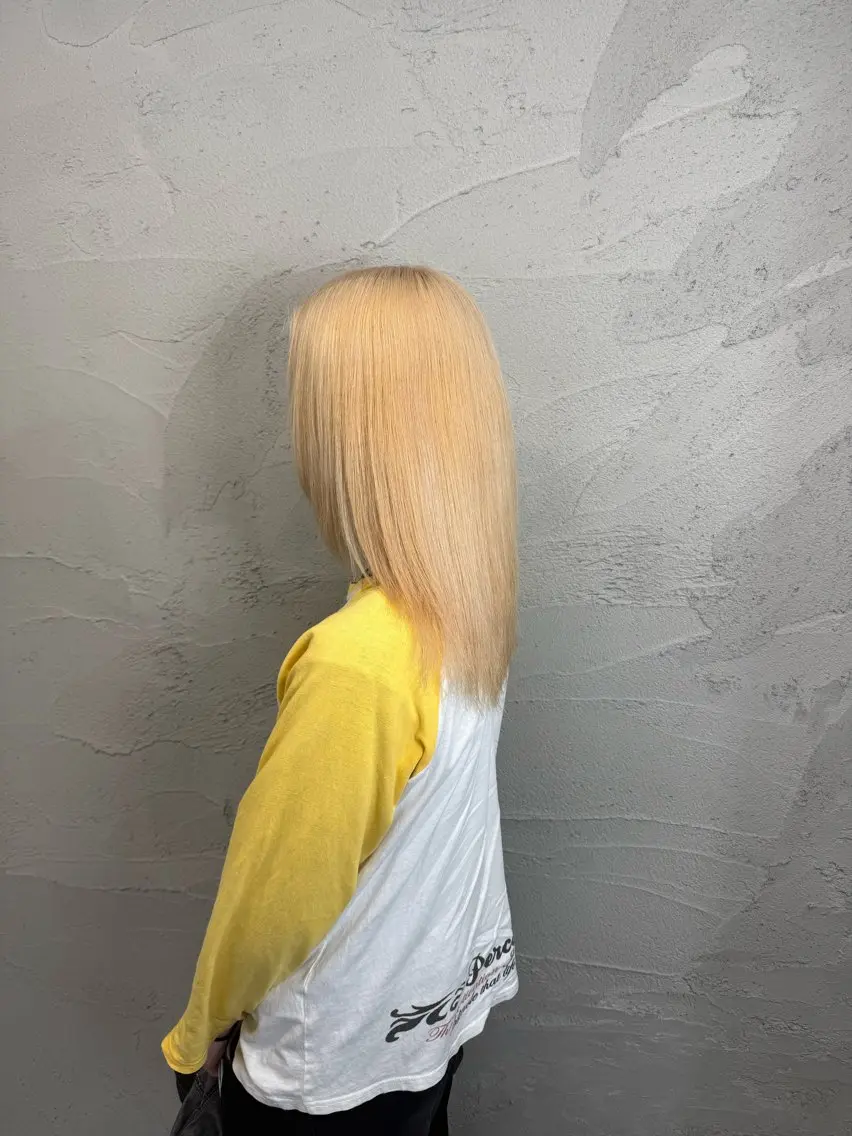 ロング カラー ブロンド カット ヘアカラー トリートメント だいち/柏/ 矯正/髪質改善のヘアスタイル