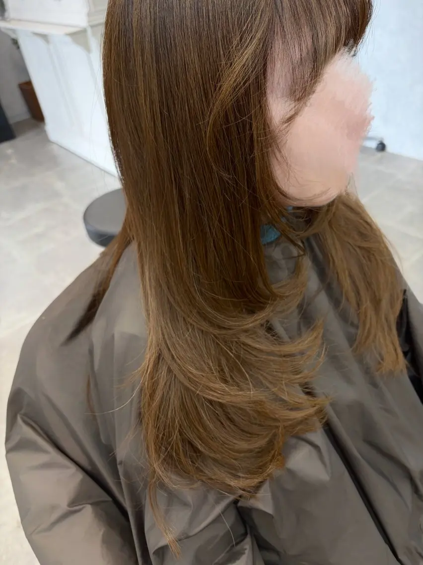 ロング カラー レイヤーカット カット ヘアカラー 🪡 KIMU🪡🎀のヘアスタイル