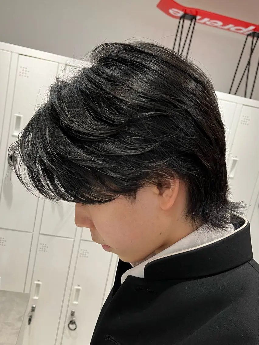 ミディアム パーマ メンズ ミディアムパーマ メンズパーマ ニュアンスパーマ カット パーマ 新潟メンズパーマ 新潟駅/小田拓実のヘアスタイル