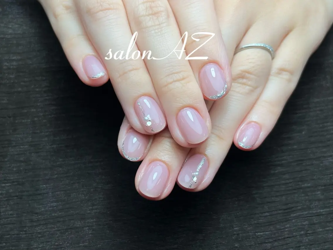 ネイル アートネイル 長さ出し フットネイル フレンチネイル ジェルネイル salon AZのネイルデザイン
