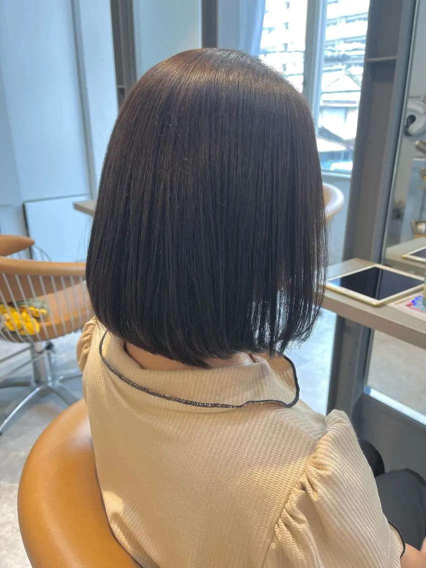 ミディアム カラー カット ヘアカラー 縮毛矯正 うしだ かおるのヘアスタイル