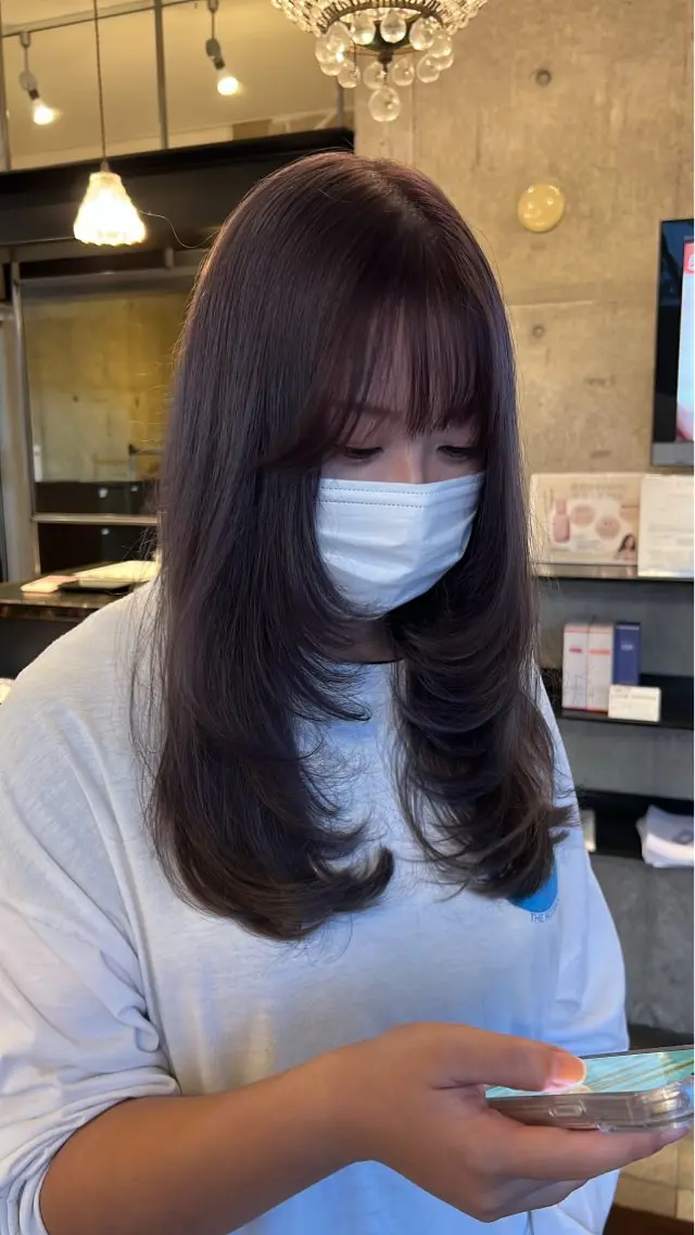 ロング カラー カット ヘアカラー トリートメント 只野 真衣のヘアスタイル