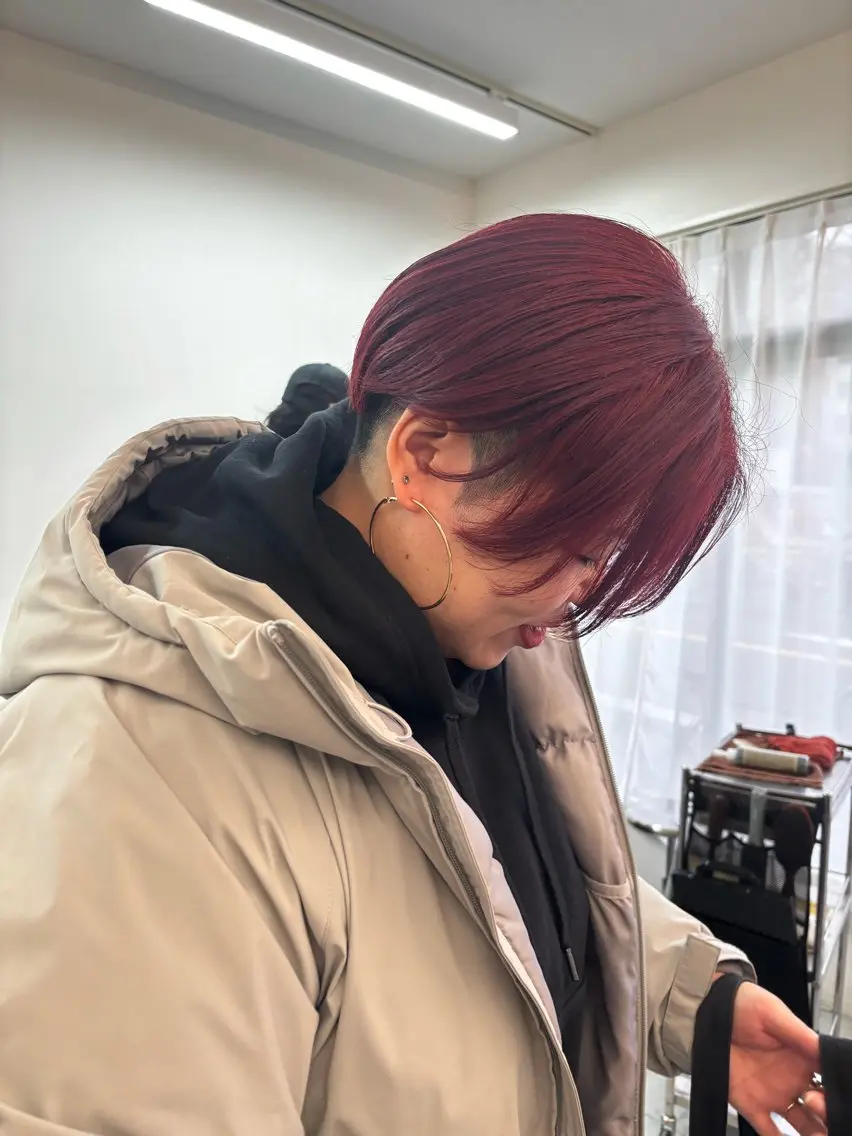 ショート ショートヘア カット ヘアカラー トリートメント ハッシュカット /レイヤー/大阪中津のヘアスタイル