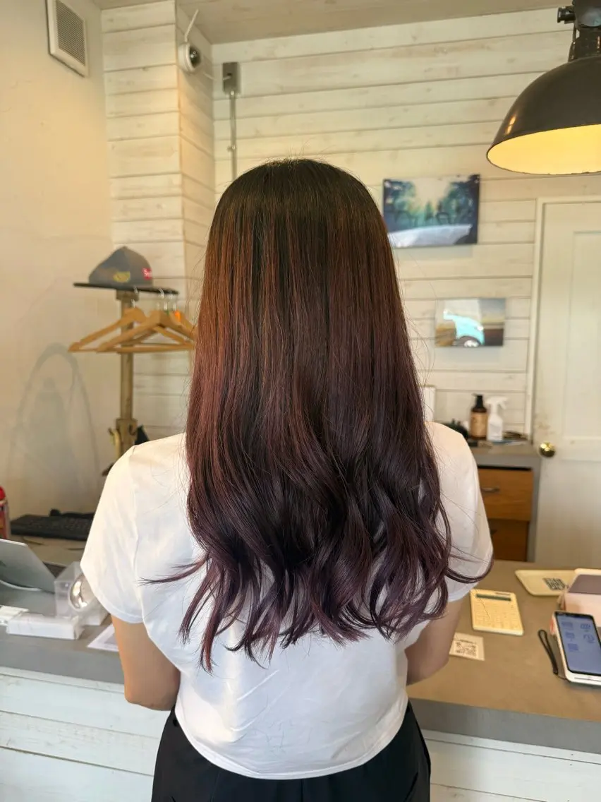 ロング カラー カシス ラベンダーカラー ヘアカラー 透明感カラー/艶髪/ Ayakaのヘアスタイル