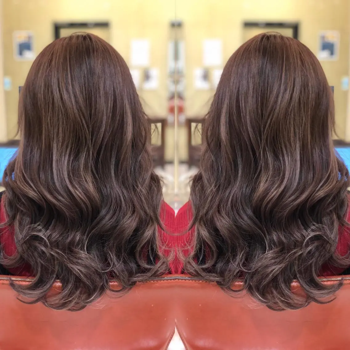 セミロング カット ヘアカラー トリートメント Y Uのヘアスタイル