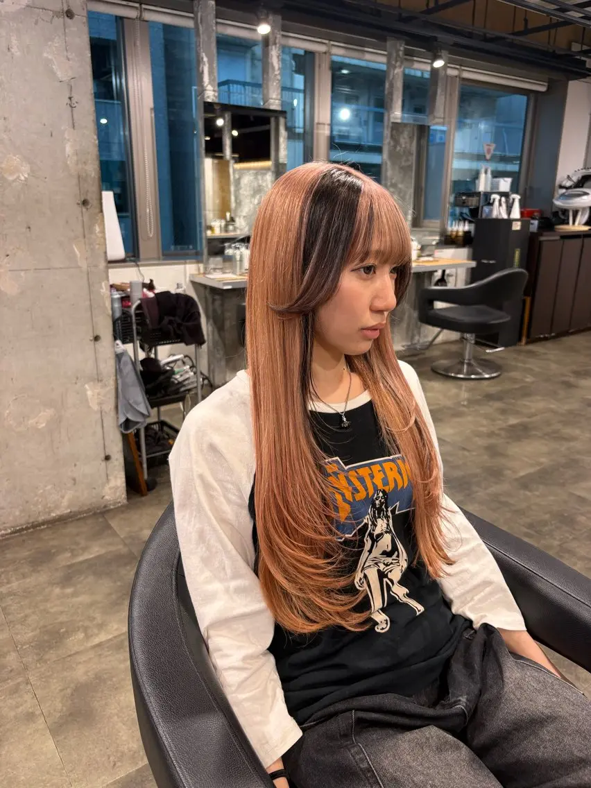 ロング カラー カット ヘアカラー ハイトーン 横浜💞ミオのヘアスタイル