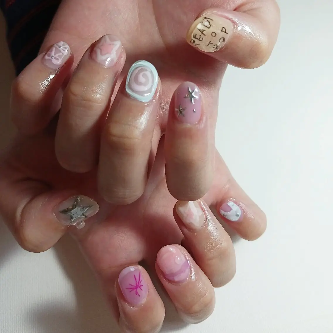 ネイル ジェルネイル 持ち込み ショートネイル owlnail /持込みデザイン専門のネイルデザイン
