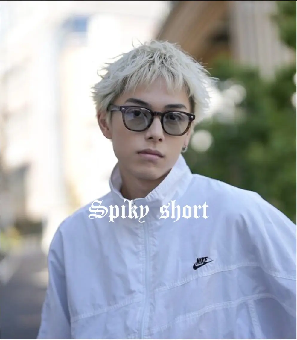 カラー メンズ スパイキーショート メンズパーマ特化 🌟Gakutoのヘアスタイル