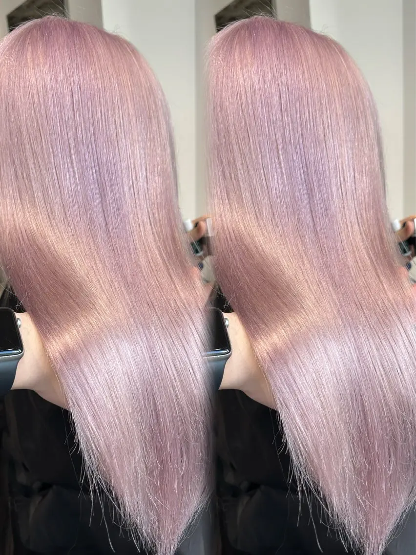 【✨️ブリーチメニュー✨️】ブリーチありダブルカラー(リタッチ👌🏻 ̖́-)+高保湿トリートメントの写真